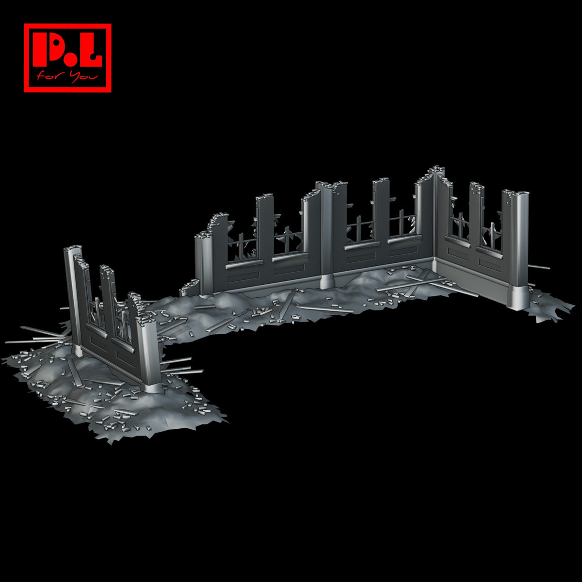 War World Gaming Damaged Walls — 3D print STL files
