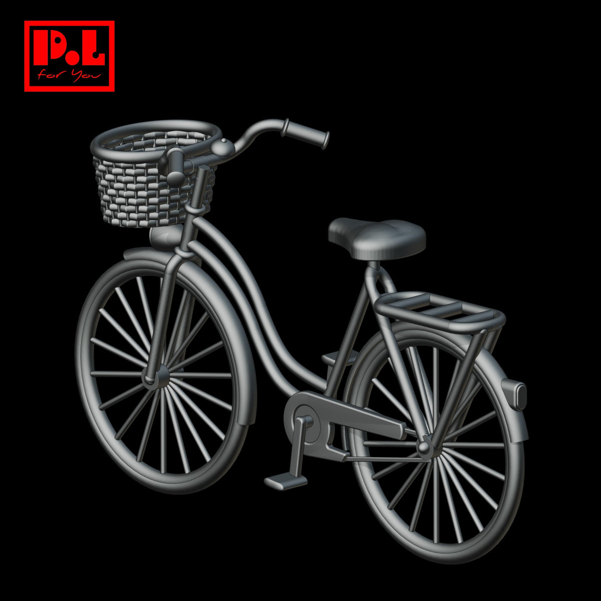 Women's Bike with Basket — 3D print STL files