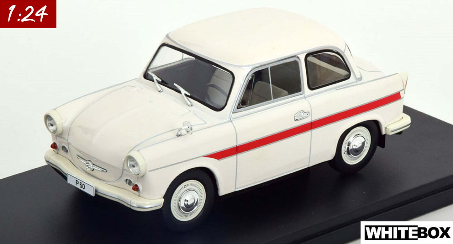 White Box 1:24 Trabant P50 (1958-1962) Creme Red (WB124186)