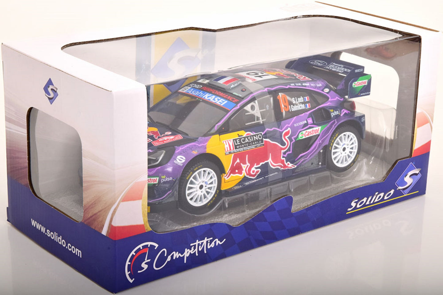 Solido 1:18 Ford Puma WRC Rally 1 Winner Rally Monte Carlo (2022) Loeb-Galmiche (S1809502)