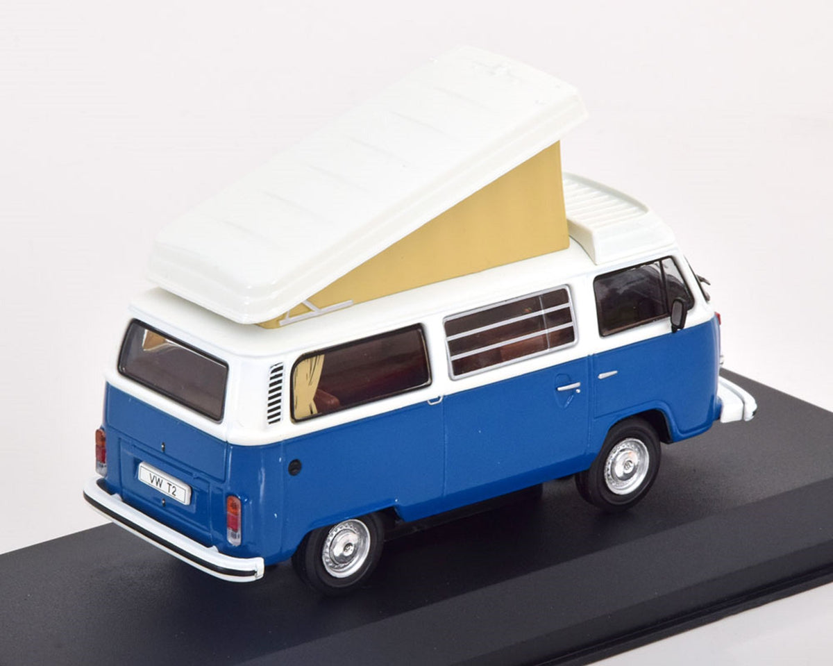 Maquette VW T2 Westfalia 1978 Bleu/Blanc 1:43 - Modèle Diecast Détailé Collection Van Vw 1970s Maquette Maquette VW T2 Westfalia 1978 Bleu/Blanc 1:43 - Modèle Diecast Détailé Collection Van Vw 1970s Maquette
