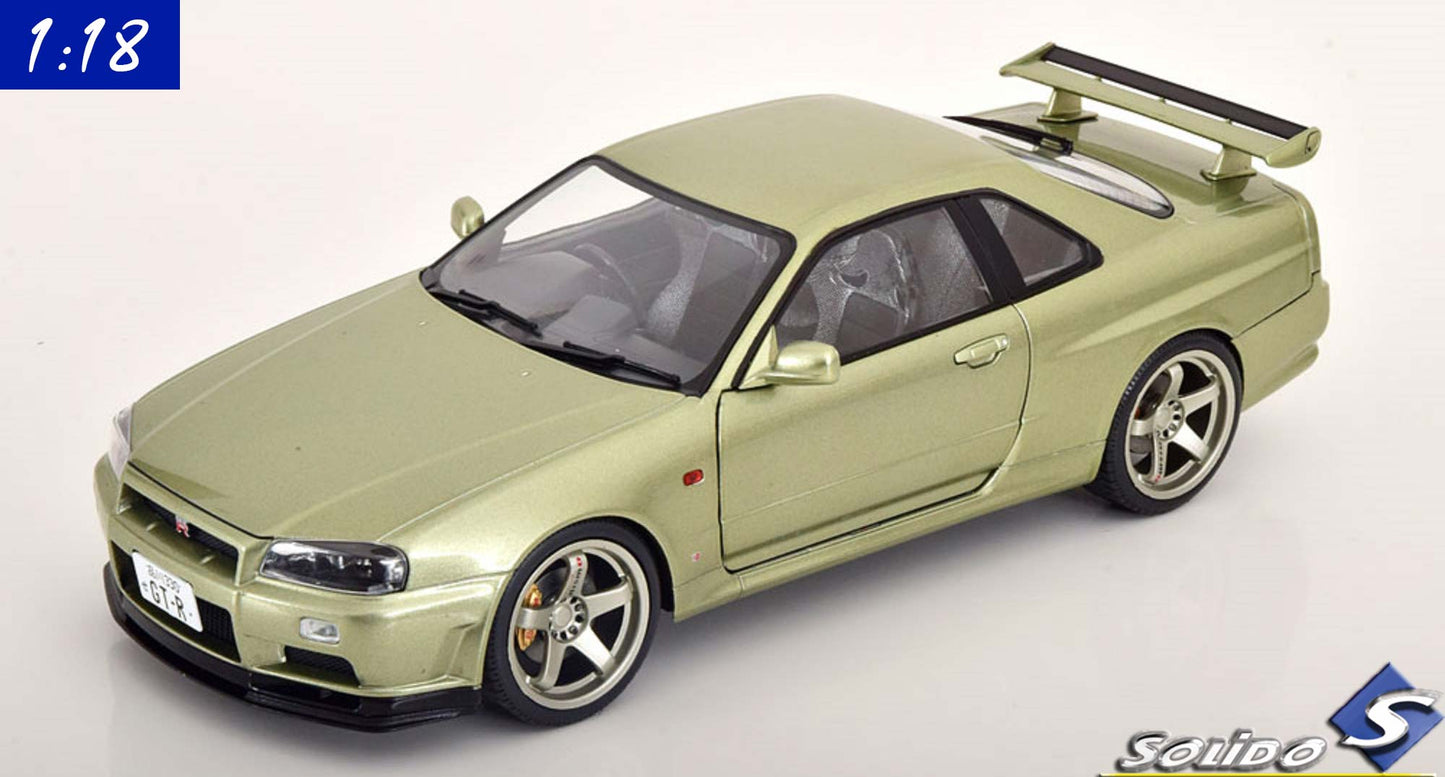 Solido 1:18 Nissan Skyline GT-R R34 (1999) lightgreenmetallic (S1804308)