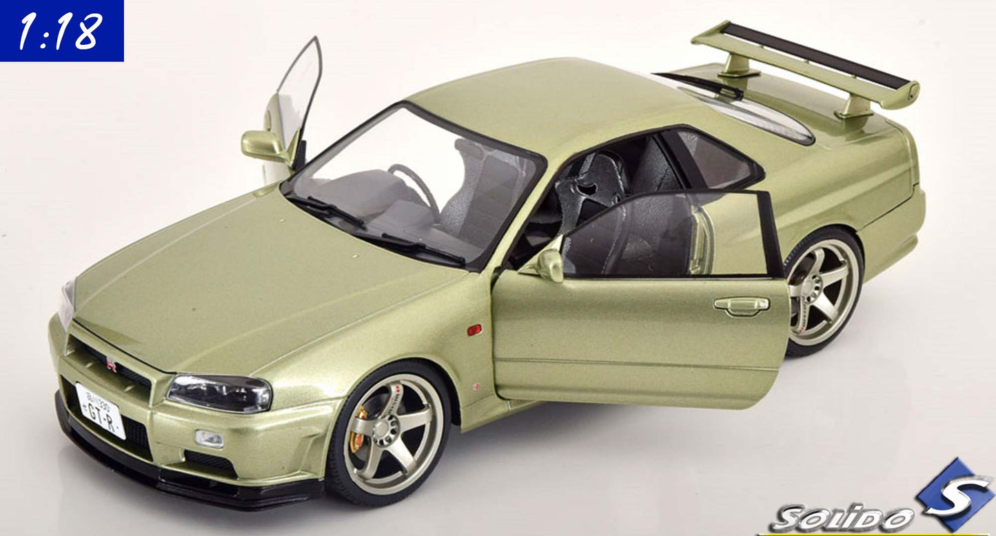 Solido 1:18 Nissan Skyline GT-R R34 (1999) lightgreenmetallic (S1804308)