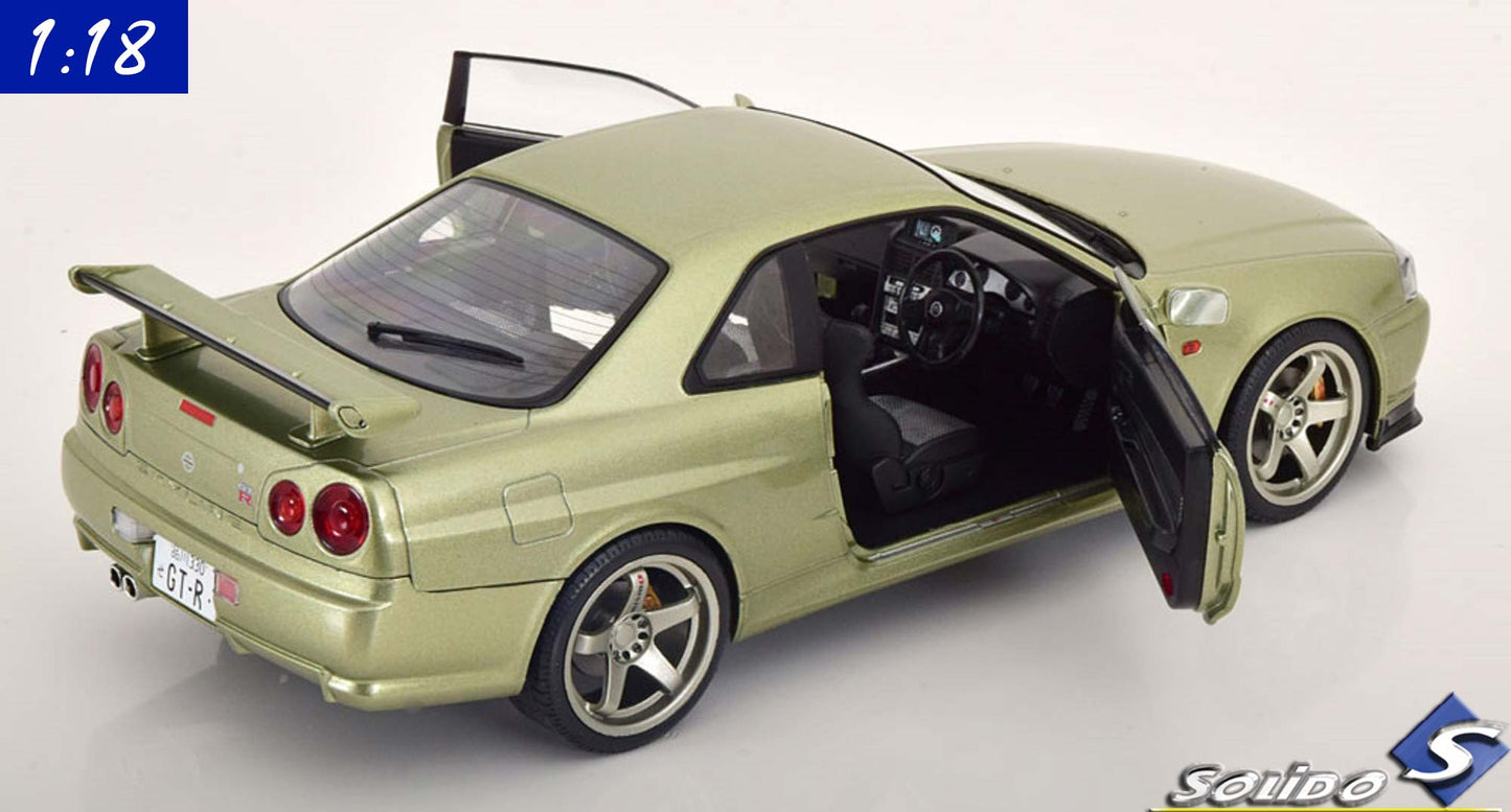 Solido 1:18 Nissan Skyline GT-R R34 (1999) lightgreenmetallic (S1804308)