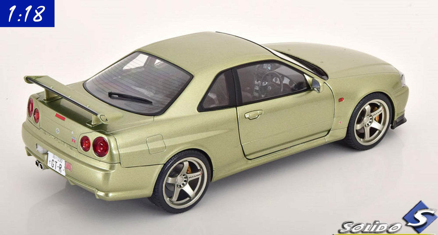 Solido 1:18 Nissan Skyline GT-R R34 (1999) lightgreenmetallic (S1804308)