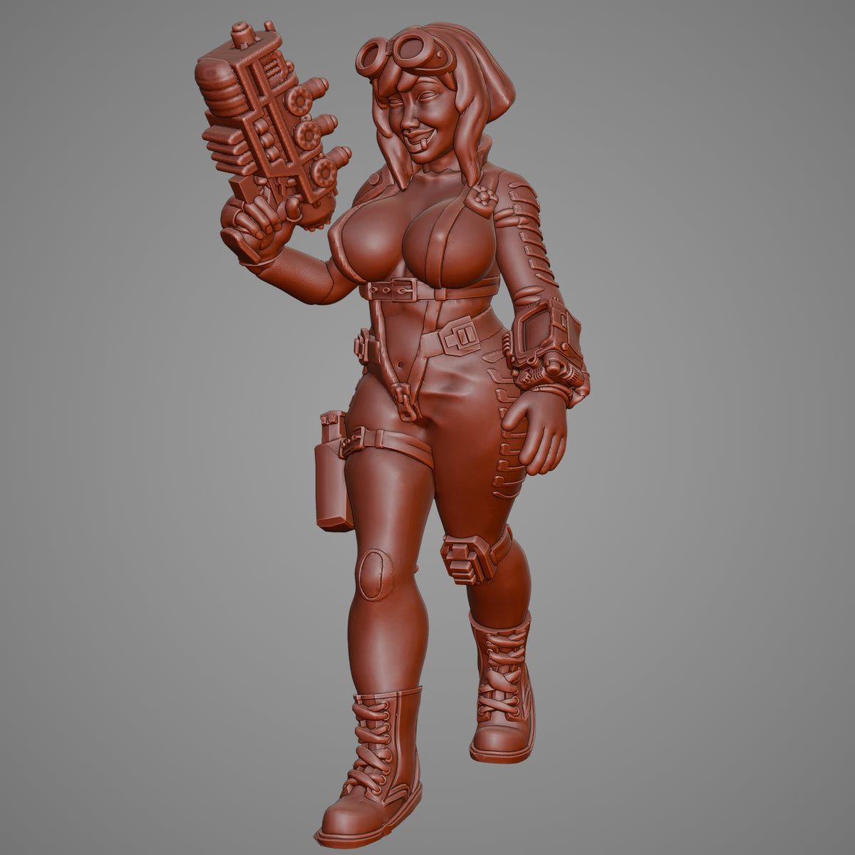 Fantasy girl with a gun — 3D print STL files