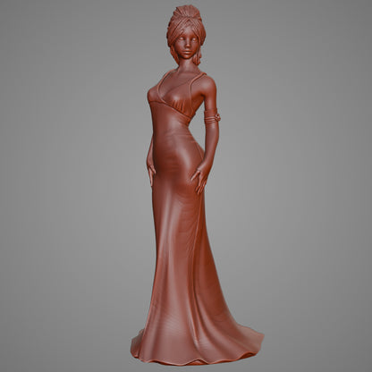 A girl in an evening dress — 3D print STL files
