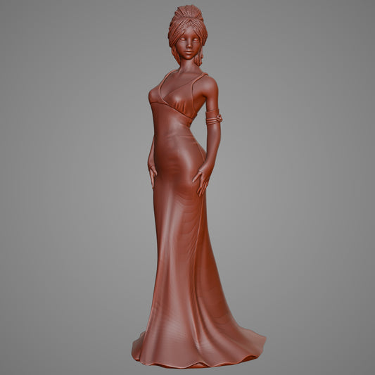 A girl in an evening dress — 3D print STL files