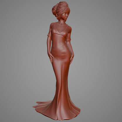 A girl in an evening dress — 3D print STL files