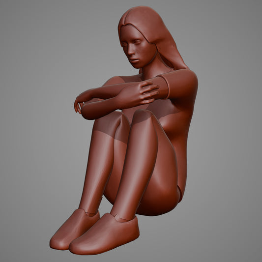A girl in sadness — 3D print STL files