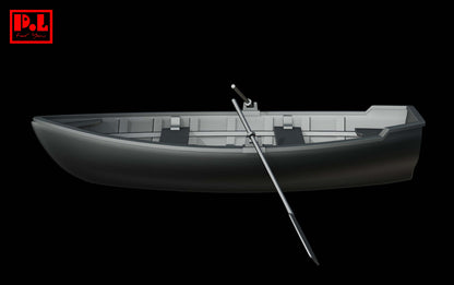 Wooden boat with oars — 3D print STL files