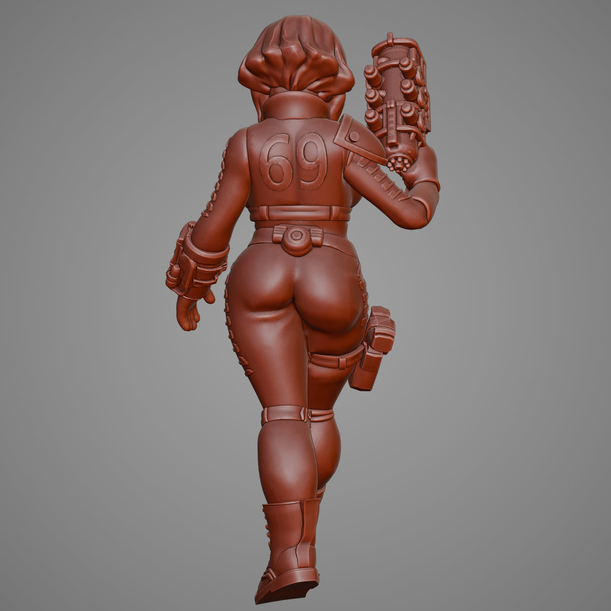 Fantasy girl with a gun — 3D print STL files