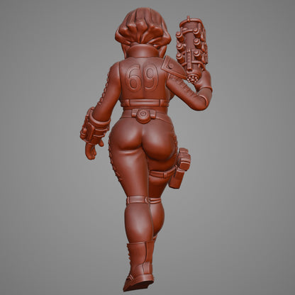 Fantasy girl with a gun — 3D print STL files