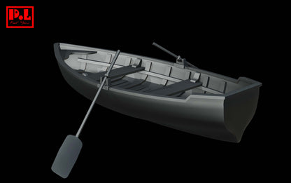 Wooden boat with oars — 3D print STL files