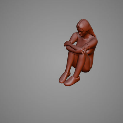 A girl in sadness — 3D print STL files
