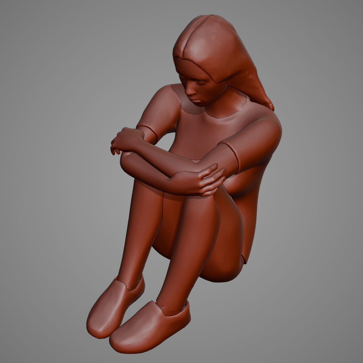 A girl in sadness — 3D print STL files