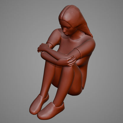 A girl in sadness — 3D print STL files