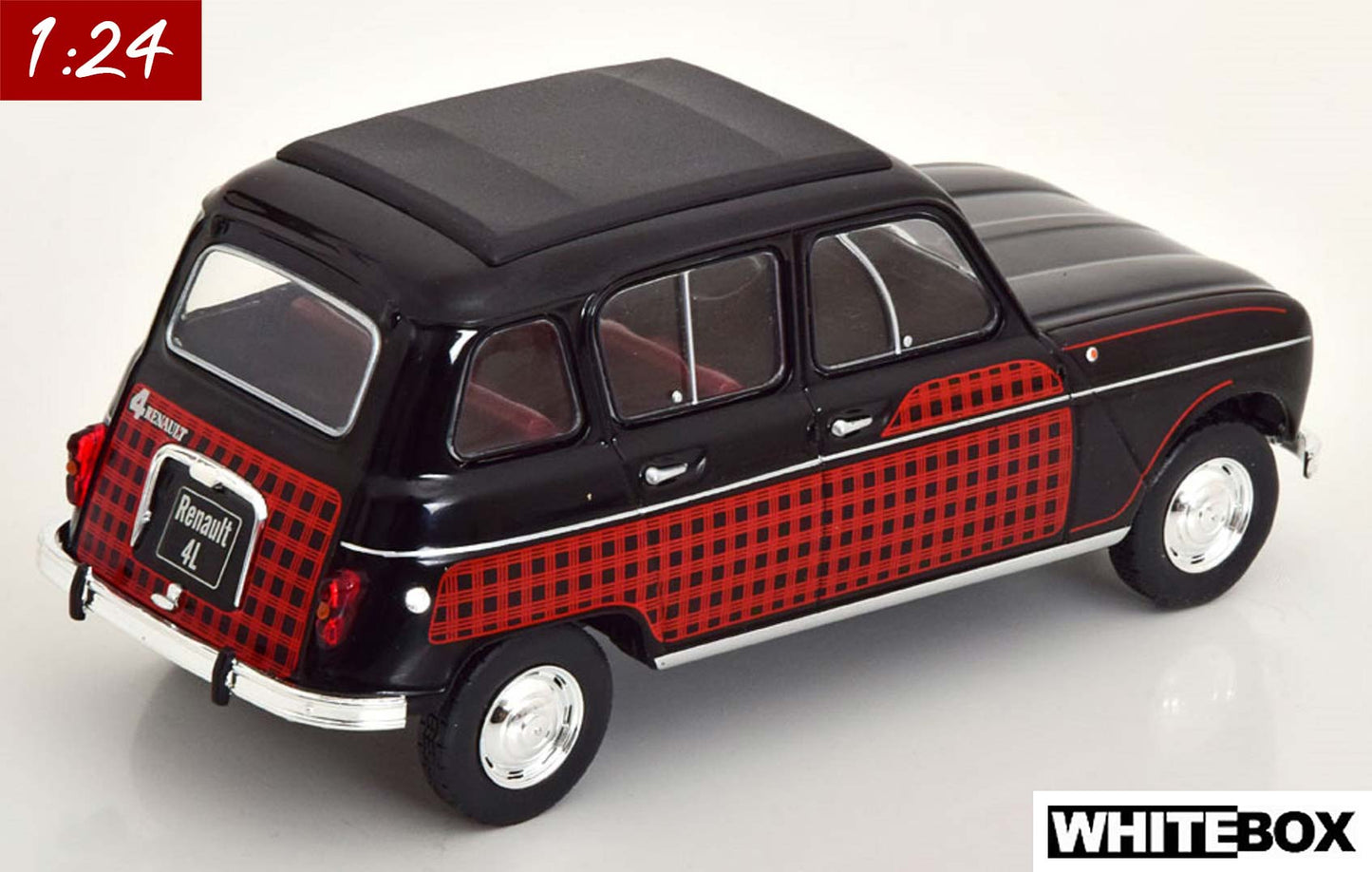 White Box 1:24 Renault 4L Parisienne Black Red (WB124151)