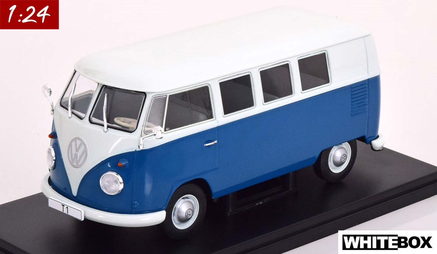 White Box 1:24 Volkswagen T1 Bus Blue White (WB124179)