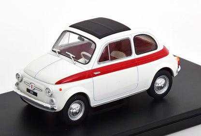 White Box 1:24 Fiat 500 White Red (124182)