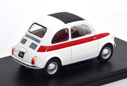 White Box 1:24 Fiat 500 White Red (124182)