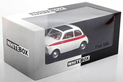 White Box 1:24 Fiat 500 White Red (124182)