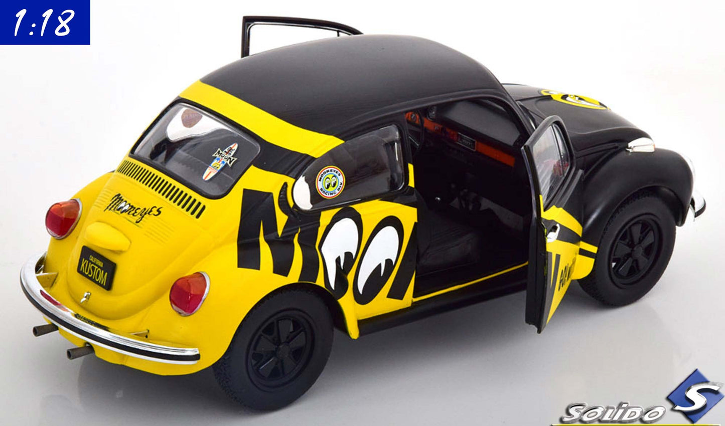 Solido 1:18 Volkswagen Beetle (VW Käfer) 1303 Go with Moon (1974) flatblack yellow (S1800519)