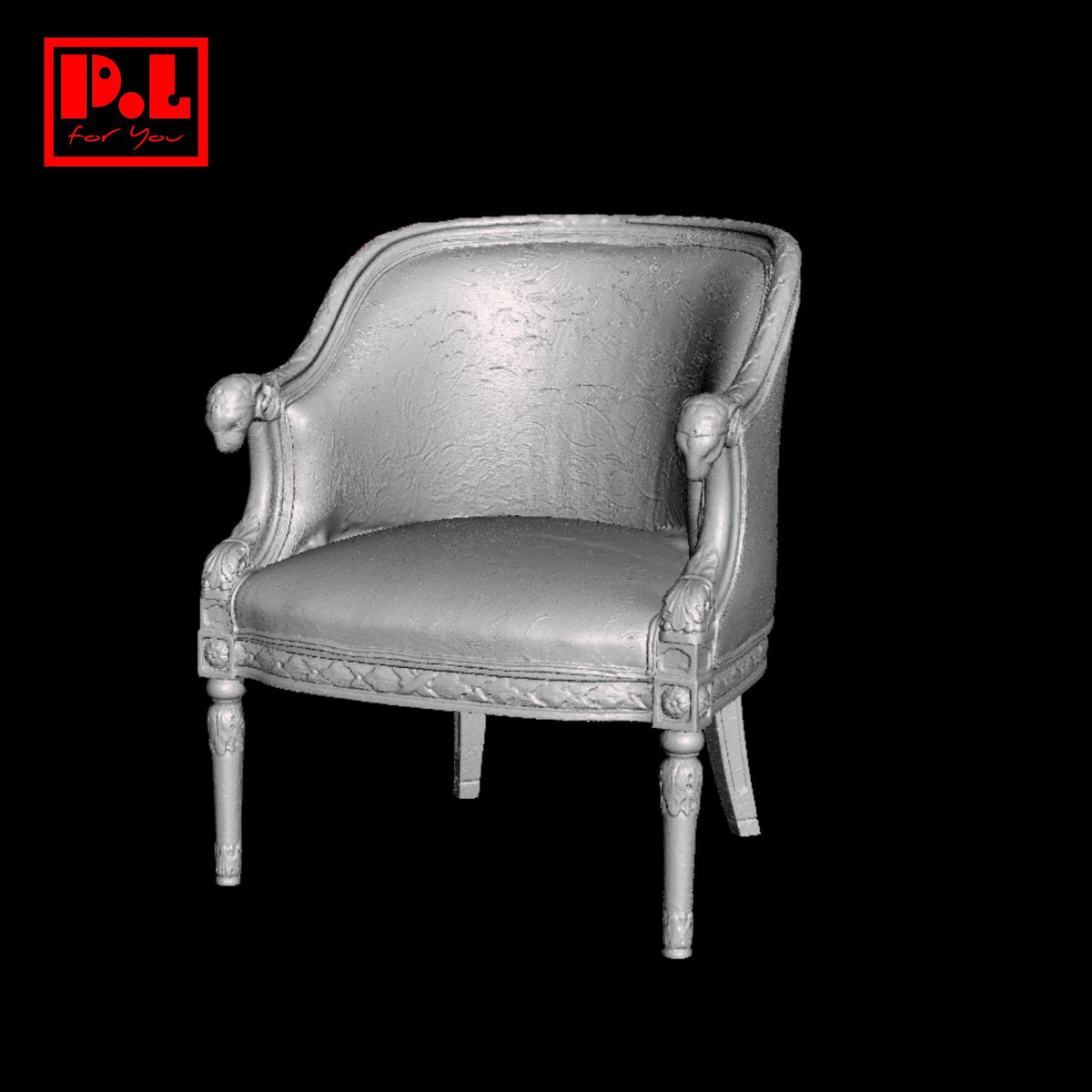 Chair Classy with Ram's Head Arms — 3D print STL files