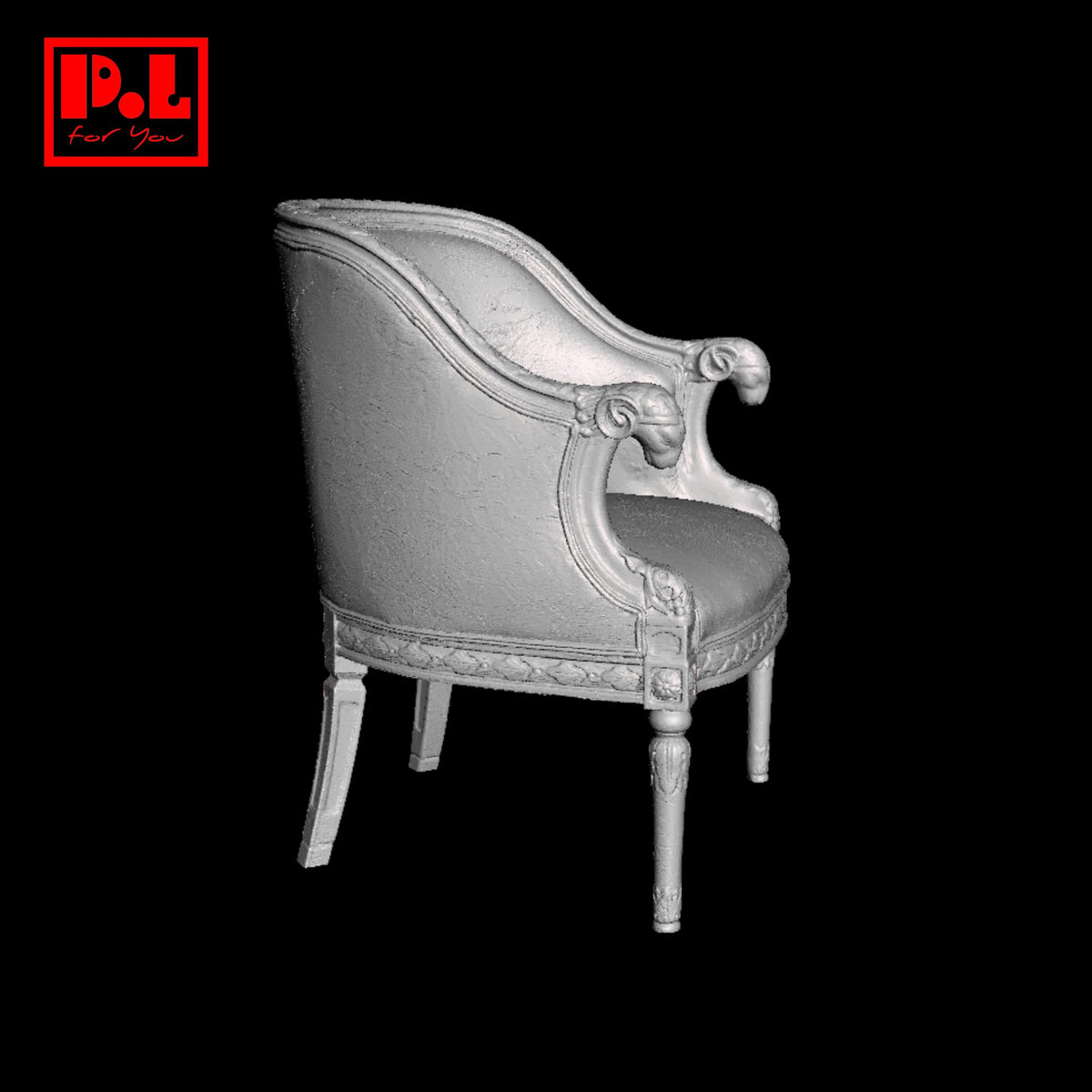 Chair Classy with Ram's Head Arms — 3D print STL files