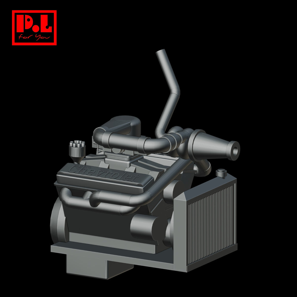 Chevrolet Engine V8 Turbo — 3D print STL files
