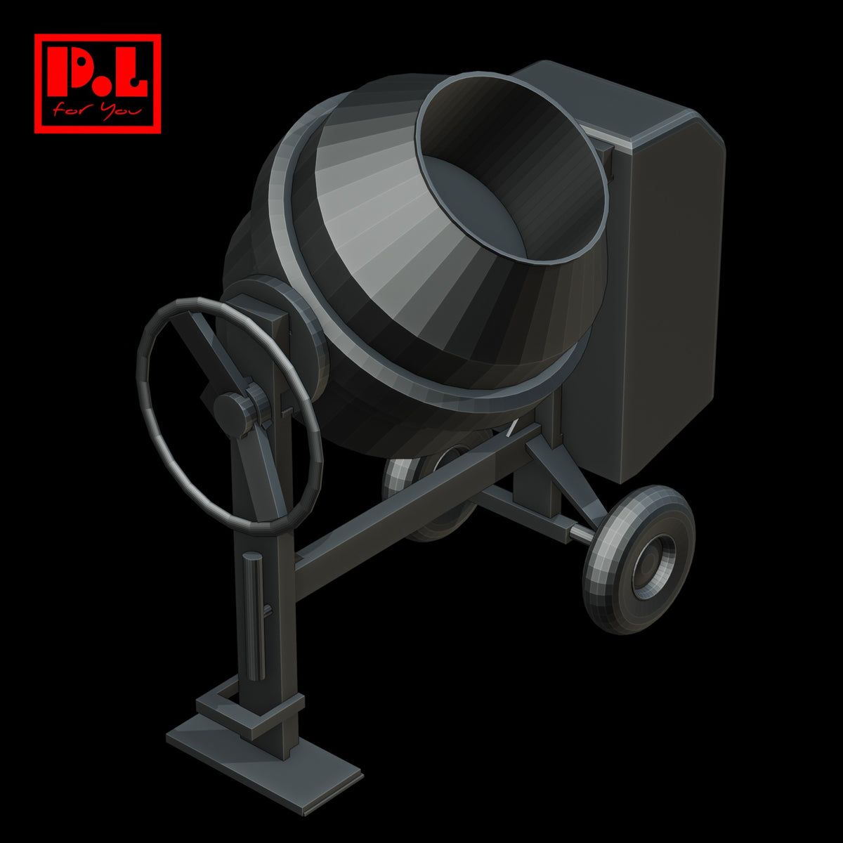 Electric concrete mixer — 3D print STL files