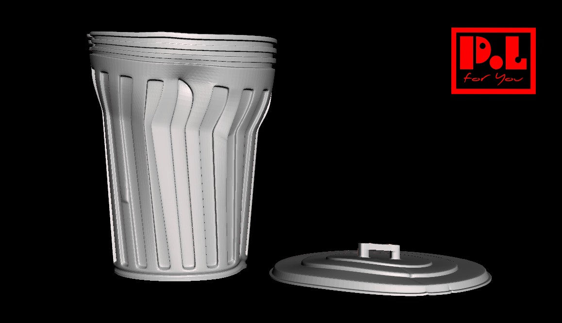 Dented trash can — 3D print STL files