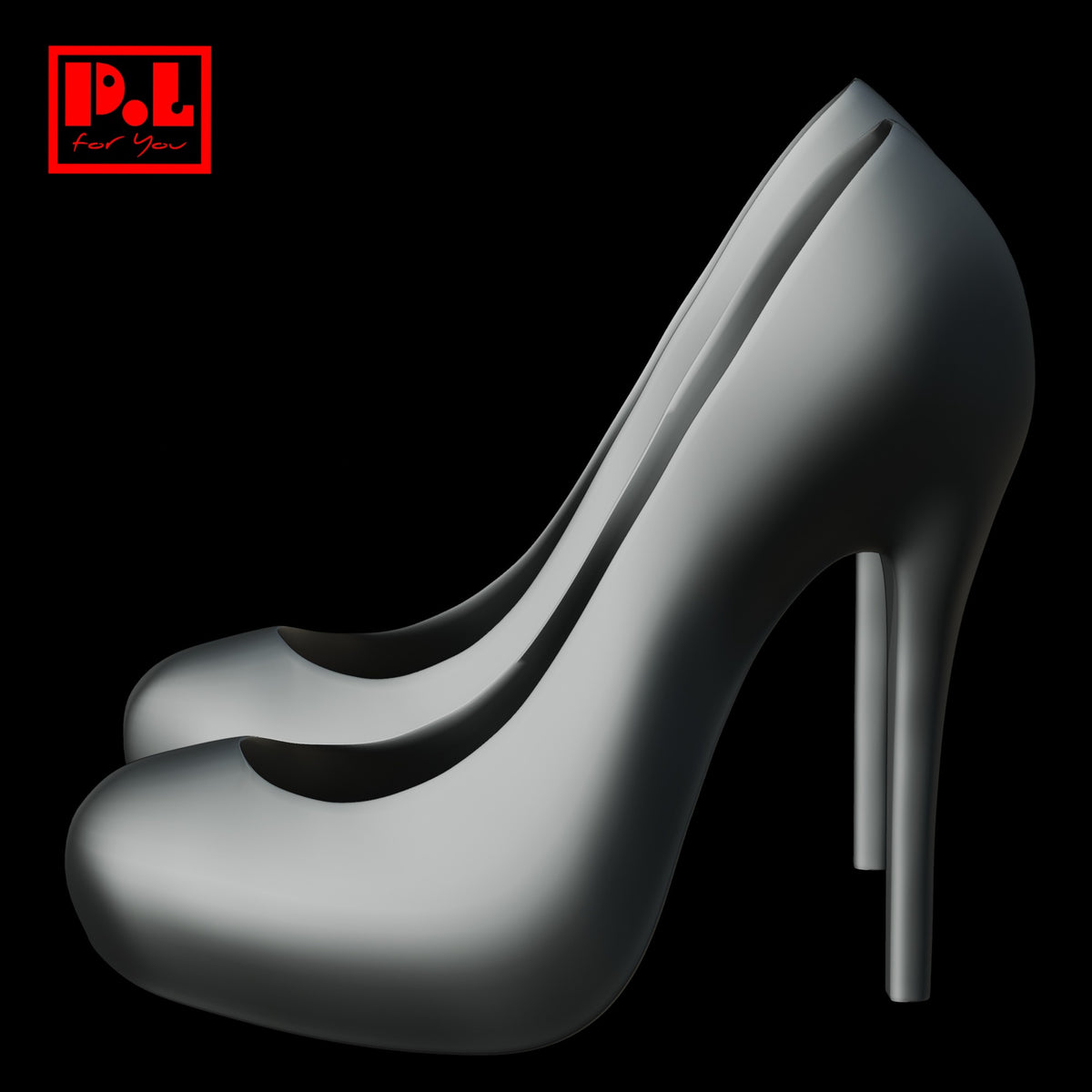 Elegant women's black high heels — 3D print STL files