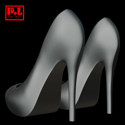 Elegant women's black high heels — 3D print STL files