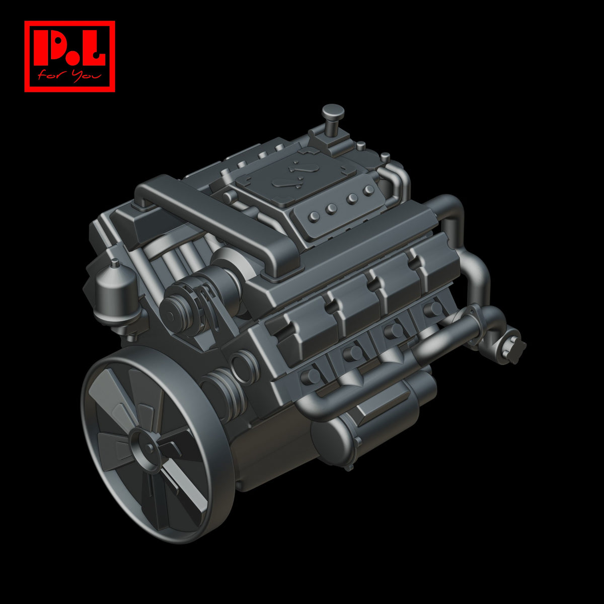 Engine V6 — 3D print STL files