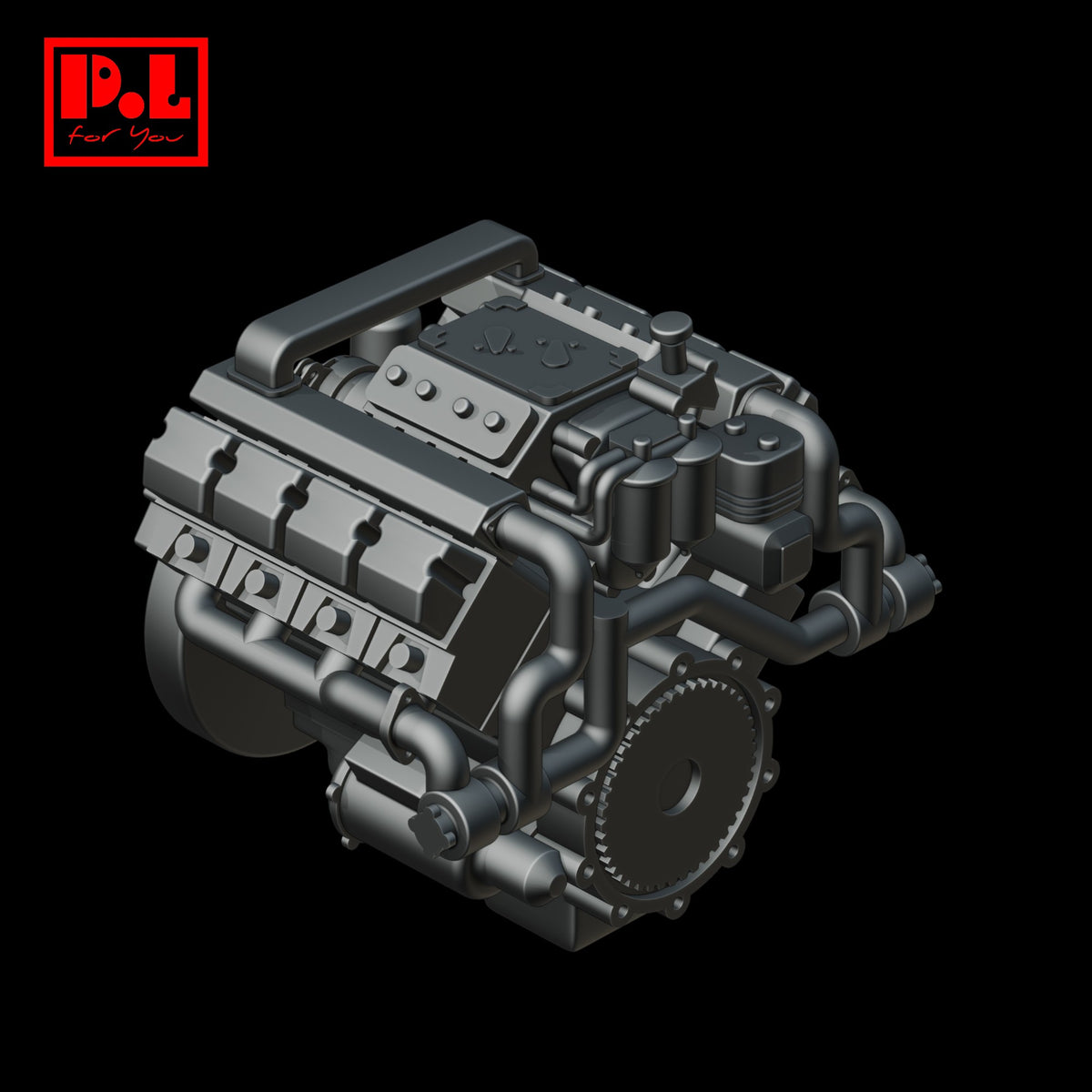 Engine V6 — 3D print STL files