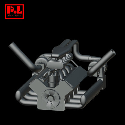 Engine V8 Twin-Charged — 3D print STL files