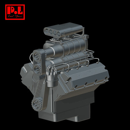 Engine V8 supercharged — 3D print STL files