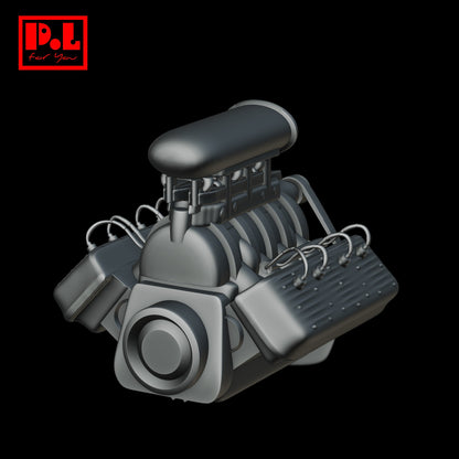 Engine V8 supercharged v2 — 3D print STL files