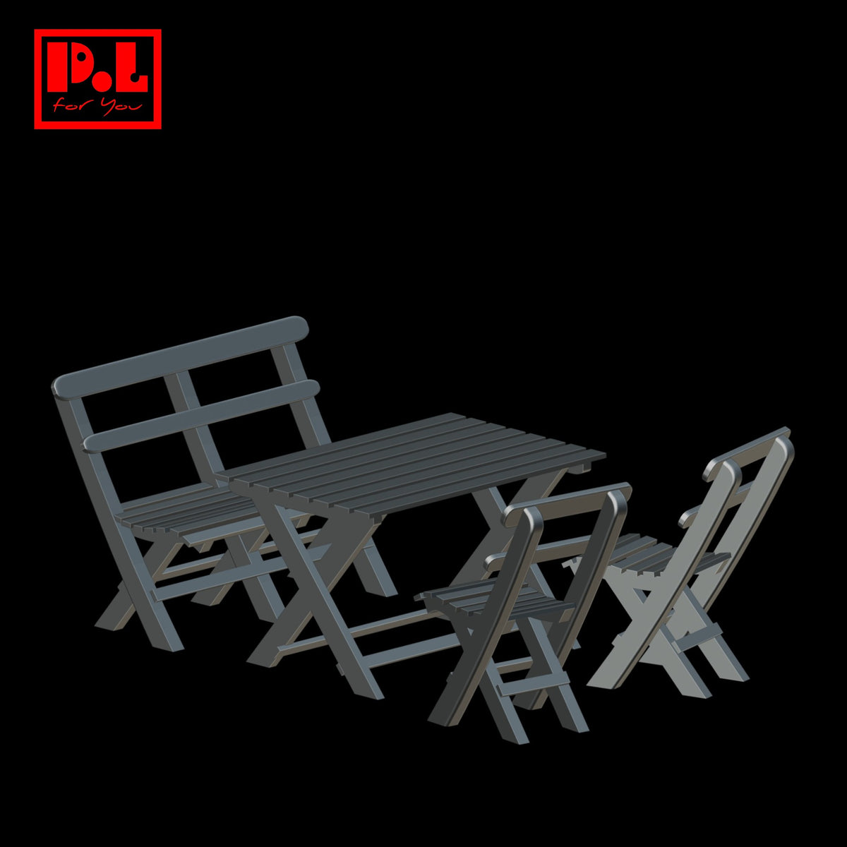 Garden Furniture & Outdoor Dining Set — 3D print STL files
