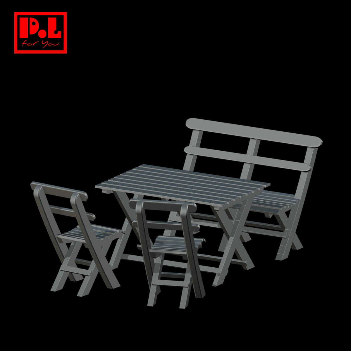 Garden Furniture & Outdoor Dining Set — 3D print STL files