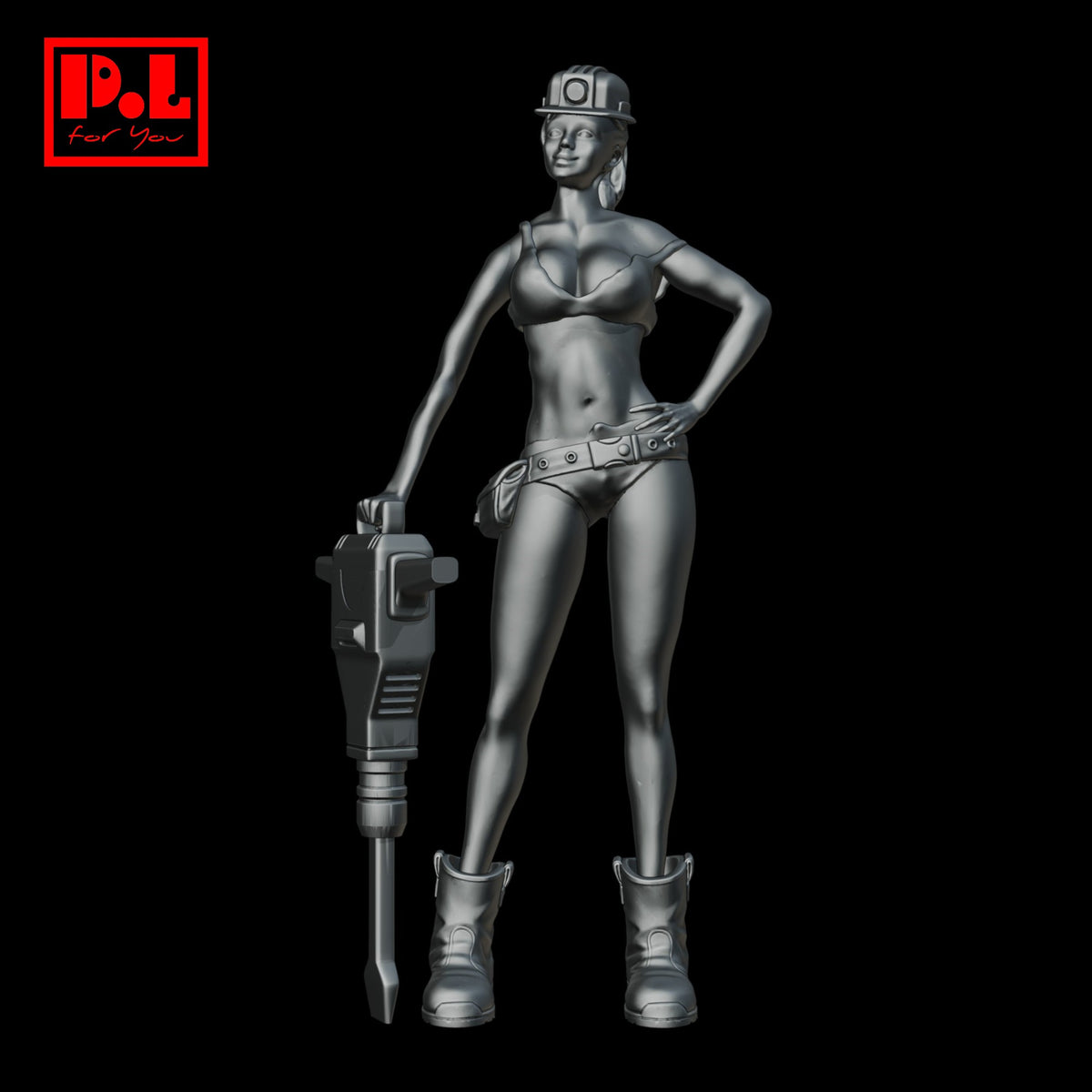 Girl with a jackhammer — 3D print STL files