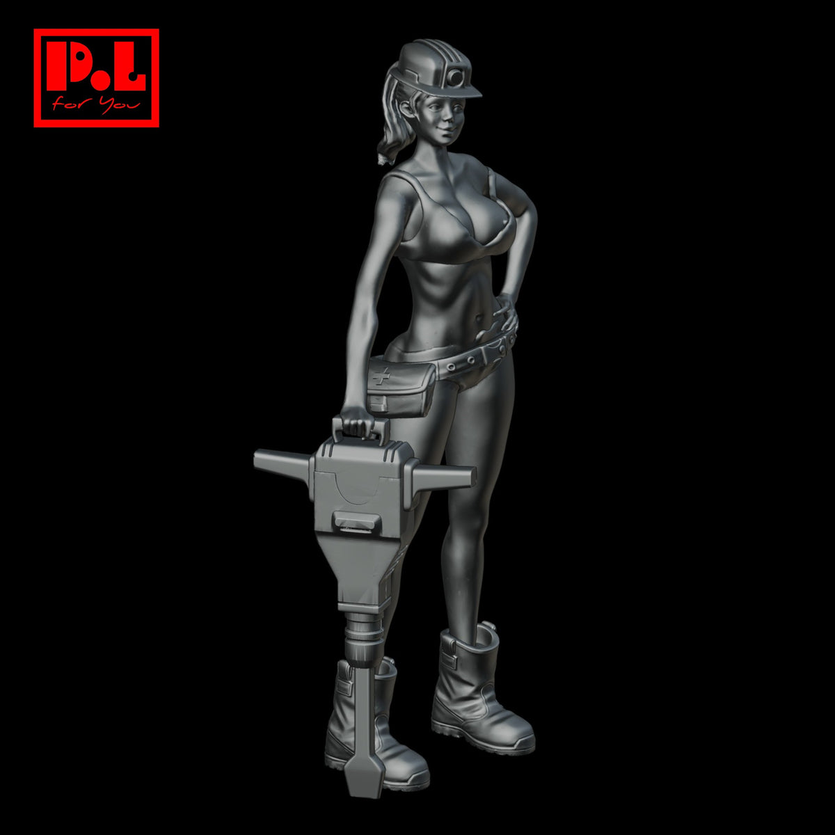 Girl with a jackhammer — 3D print STL files