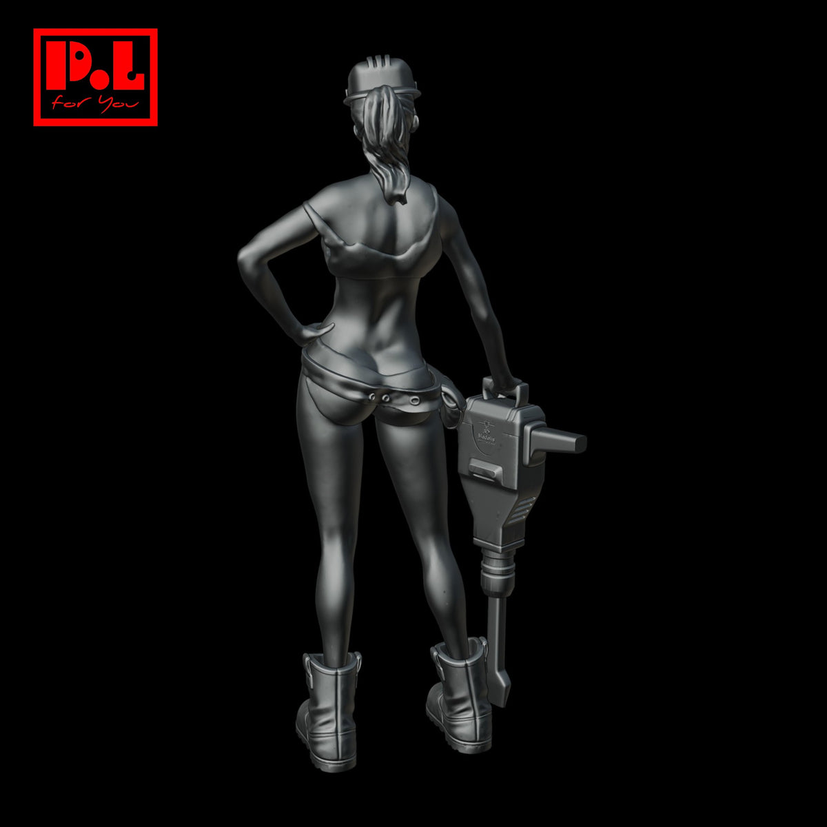 Girl with a jackhammer — 3D print STL files