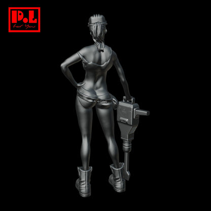 Girl with a jackhammer — 3D print STL files