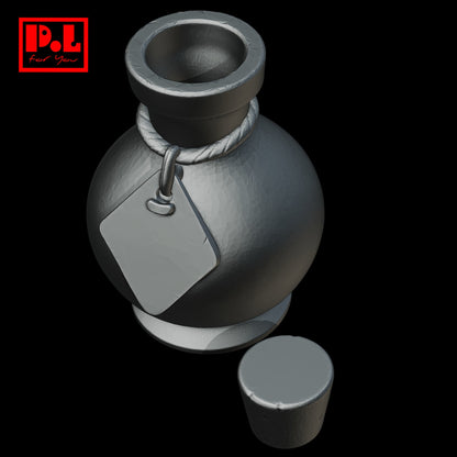 Glass Potion Bottle With Cork — 3D print STL files