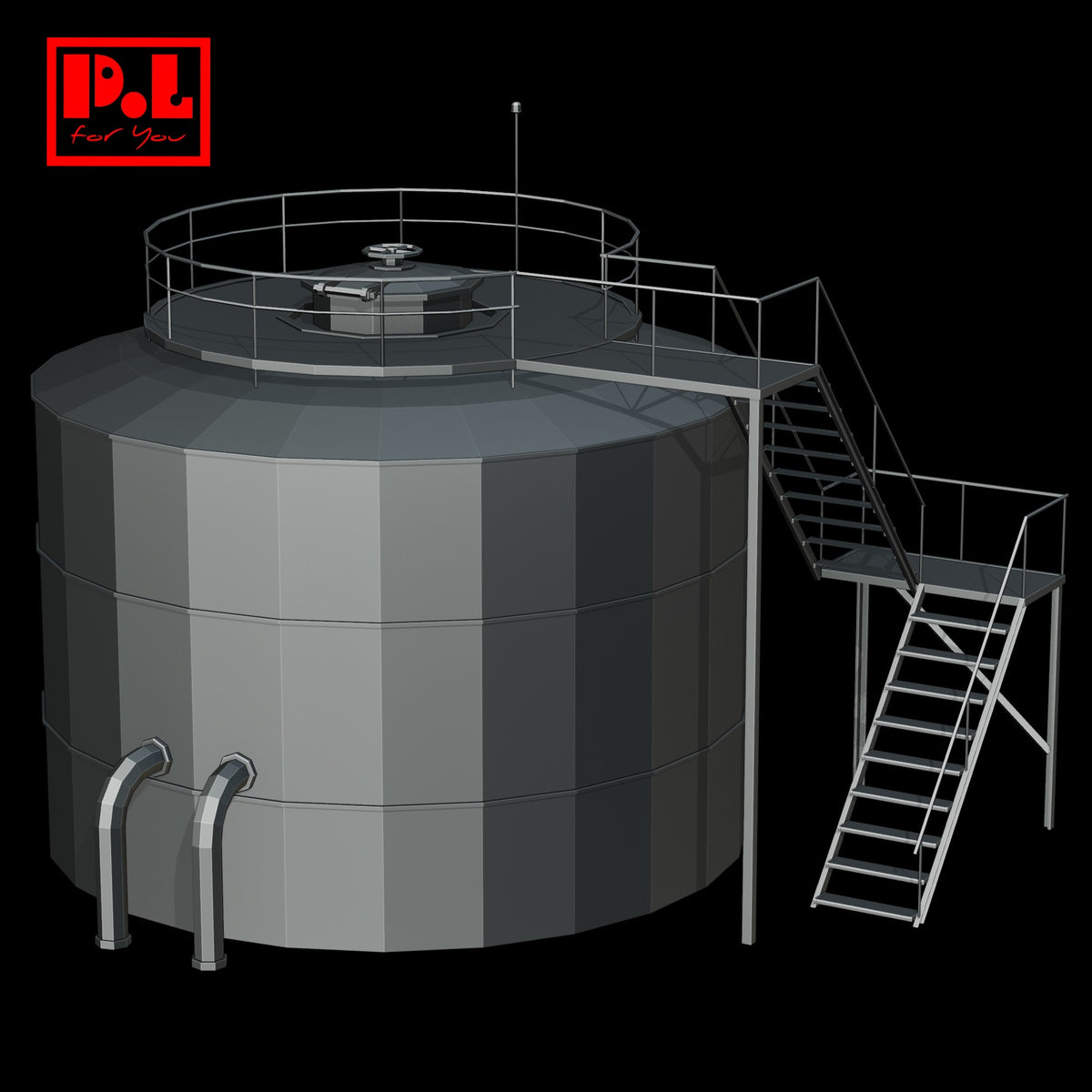 Large-sized chemical storage tank — 3D print STL files