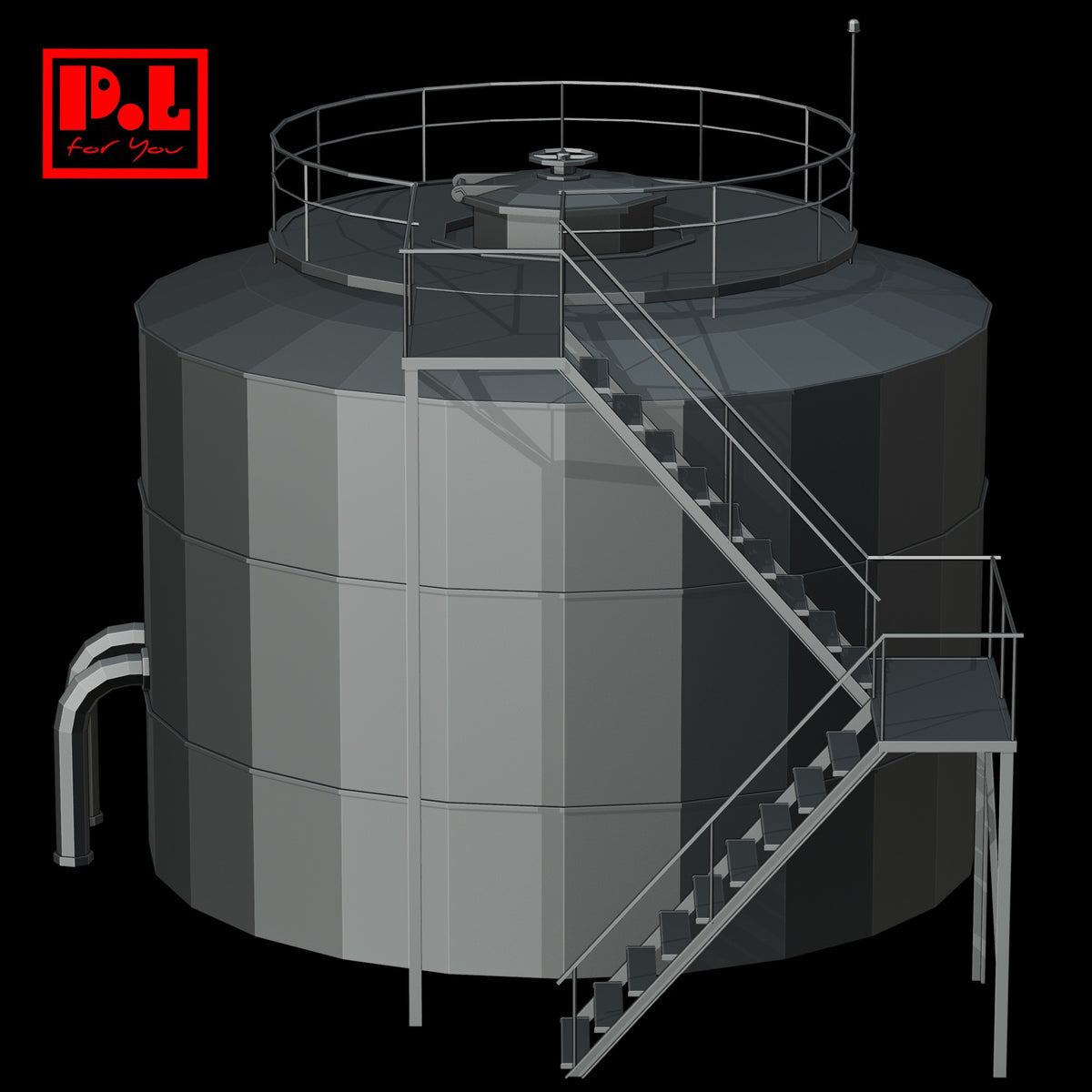 Large-sized chemical storage tank — 3D print STL files