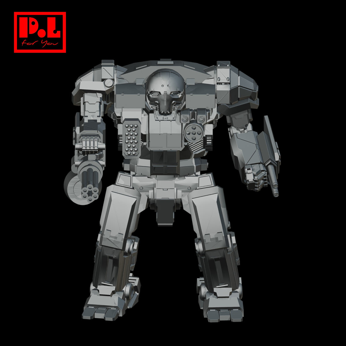 Mecha with M134 Minigun — 3D print STL files