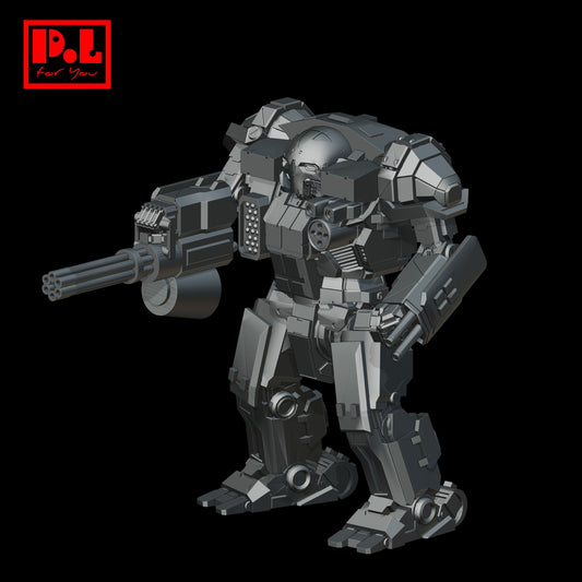 Mecha with M134 Minigun — 3D print STL files